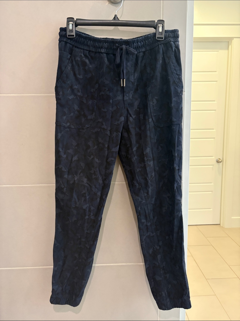 Athleta Navy Camouflage-Print Jogger Pants